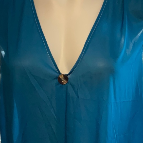 Elegant Blue Sleeveless Mini Dress - Picture 2 of 9